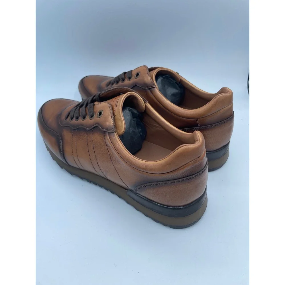 Mezlan Durban Tan‎ Leather Luxury Sneakers Made in Spain 20397 Mens 9.5M